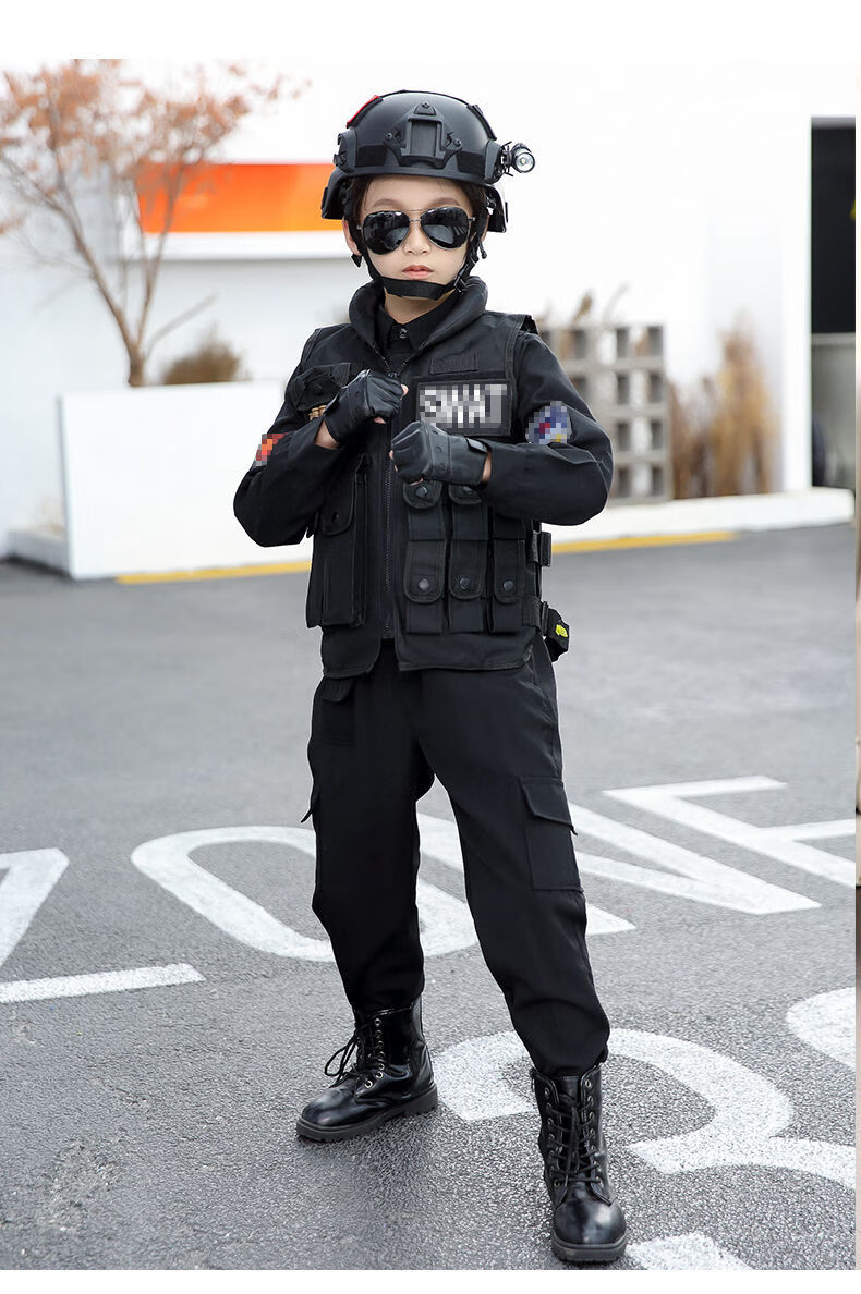 儿童吃鸡套装儿童特衣服察服男童套装官衣服幼儿园角色扮演表演服装