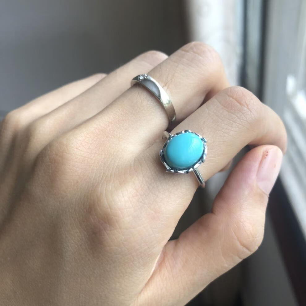 shijun轻奢绿松石戒指男12-15#新品简约炫酷潮流情侣霸气友扳指大气