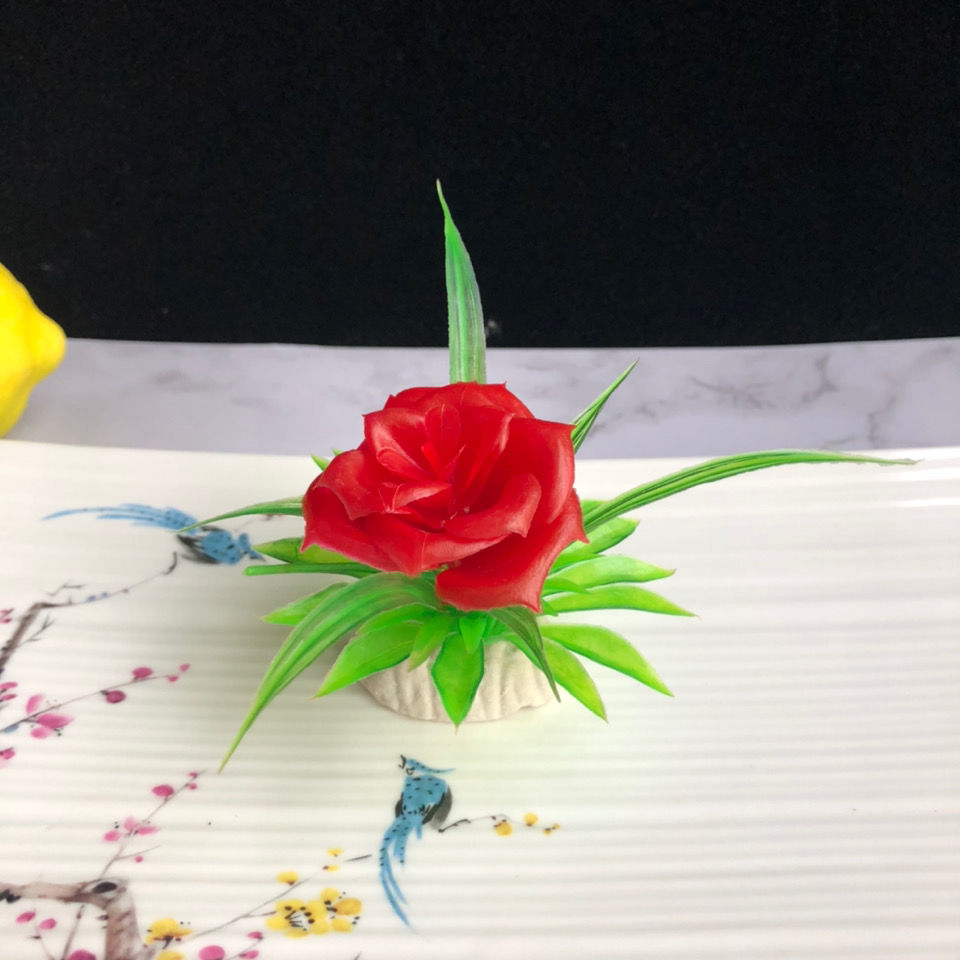 酒店意境菜品冷菜盘饰餐饮刺身摆盘装饰花草创意小摆件寿司点缀花