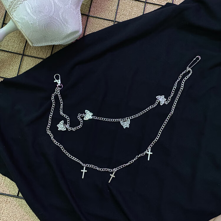 jk腰链装饰腰带挂链条酷制服配裤子裙链ins格裙朋克风裤链裙裙链子