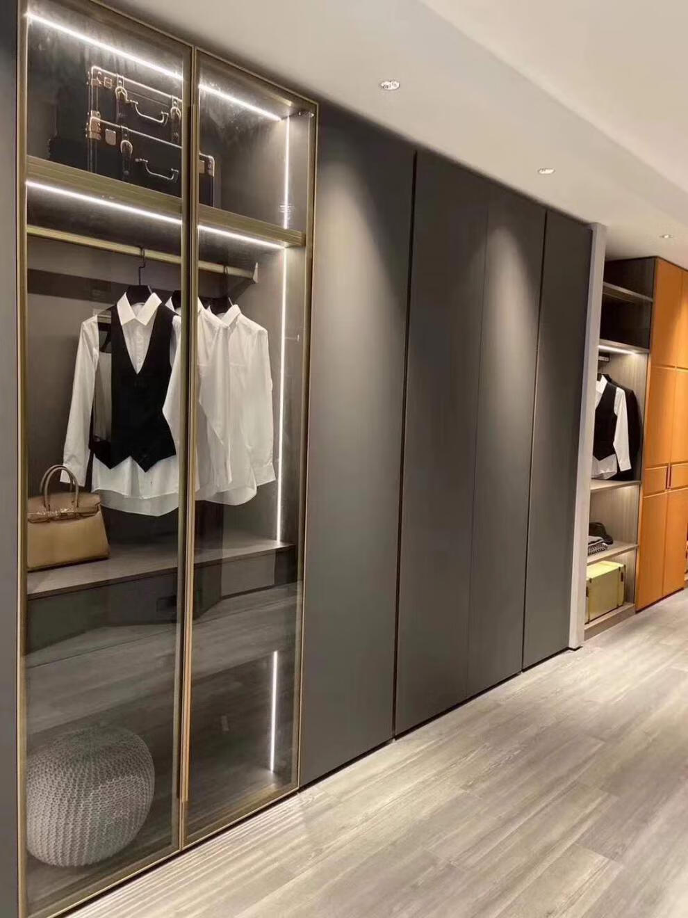 (定制)嵌入式灯槽明装线条灯铝合金开槽暗装灯带橱柜衣柜感应灯条