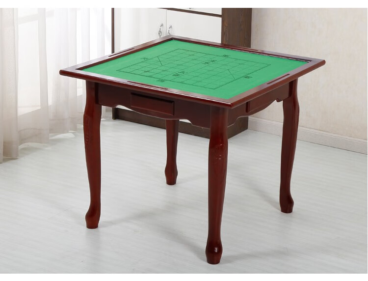 浅倾沃野实木麻将桌餐桌两用简易手搓家用正方形象棋桌手动麻将桌扑克