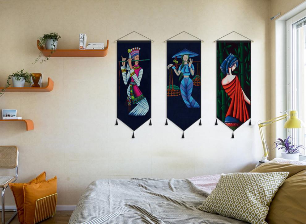 民宿风挂毯画云南民宿装饰民族风挂布挂毯重彩墙面卧室布艺挂画玄关布