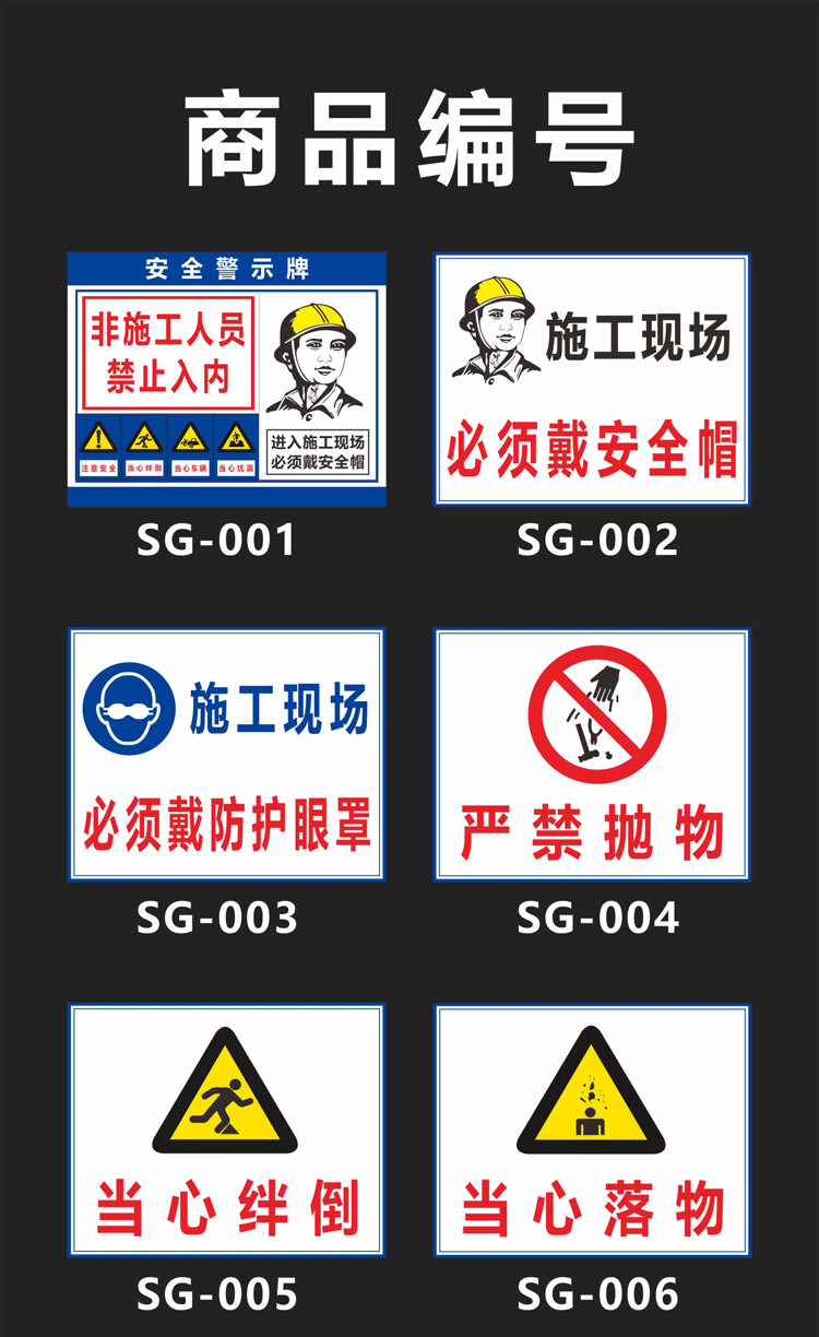 梦倾城建筑施工危险部位安全警示牌临边口坑基洞口脚手架工程工地标识