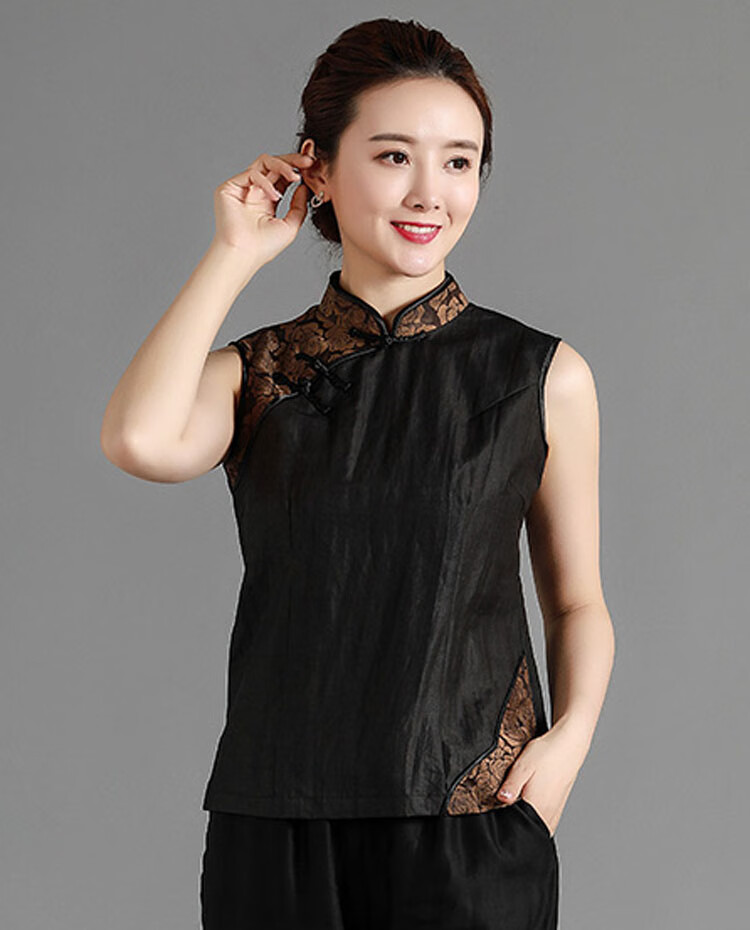 【好货新品】高档真丝香云纱旗袍上衣女民族风女装原创妈妈装修身显瘦