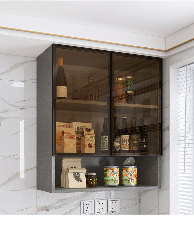 吊柜厨房玻璃门壁挂柜餐厅浴室卫生间挂墙式储物柜简易墙上置物柜 30