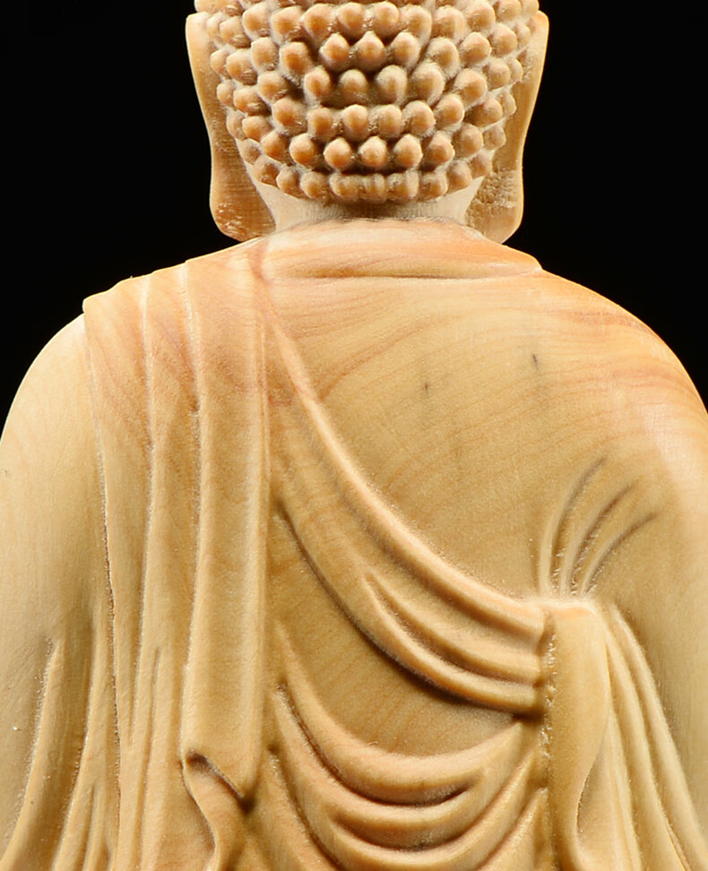 唐砖黄杨木雕实木供奉客厅摆件雕刻手佛像坐莲如来佛祖释迦摩尼如来佛