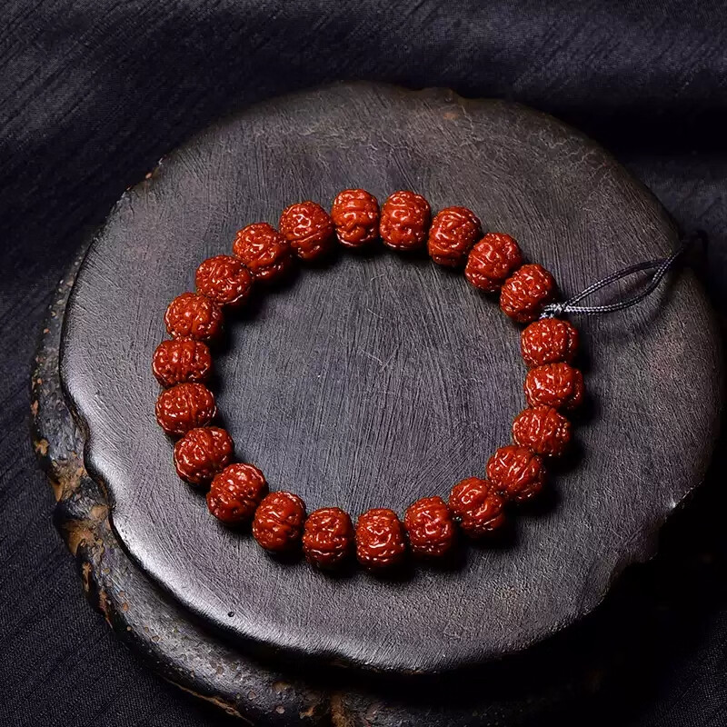 朴春机刷包浆成品单圈素珠小金刚菩提子原籽手串男女手持手链文玩佛珠