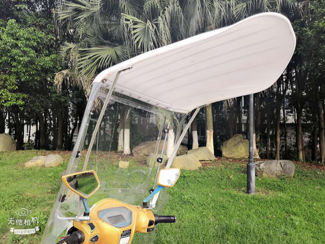 二轮雨棚新款电瓶车遮阳伞挡风罩电动摩托车遮雨棚加厚全封闭黑色有色