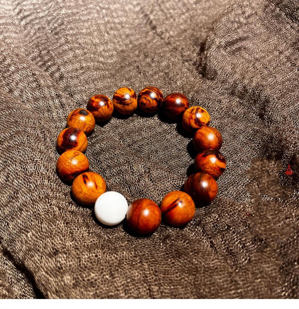 歌盼 天然雷击桃木佛珠手串 国潮古风男女情侣雷焦雷纹珠子护身手链