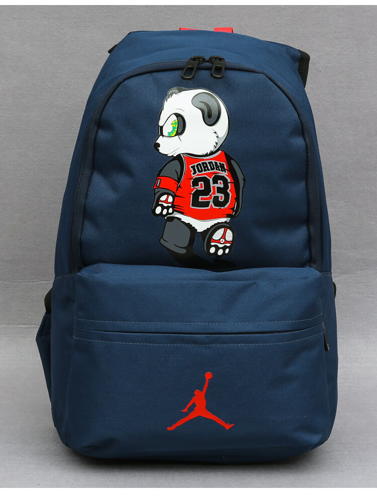 jordan乔丹aj熊猫双肩包飞人户外运动背包男女学生书包学院风电脑包
