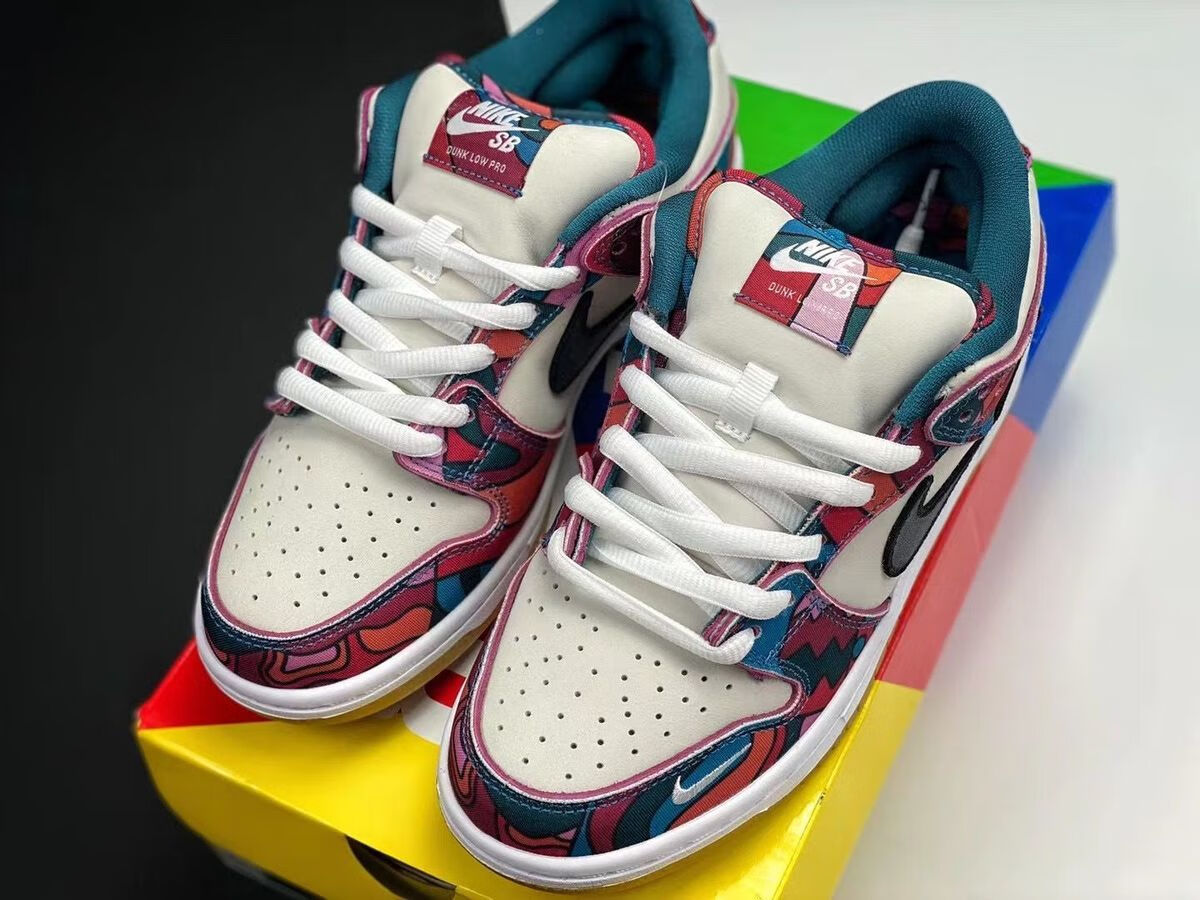 sbdunkxparra联名白蓝红撕撕乐抽象艺术低帮板鞋dh7695600sb白蓝红36