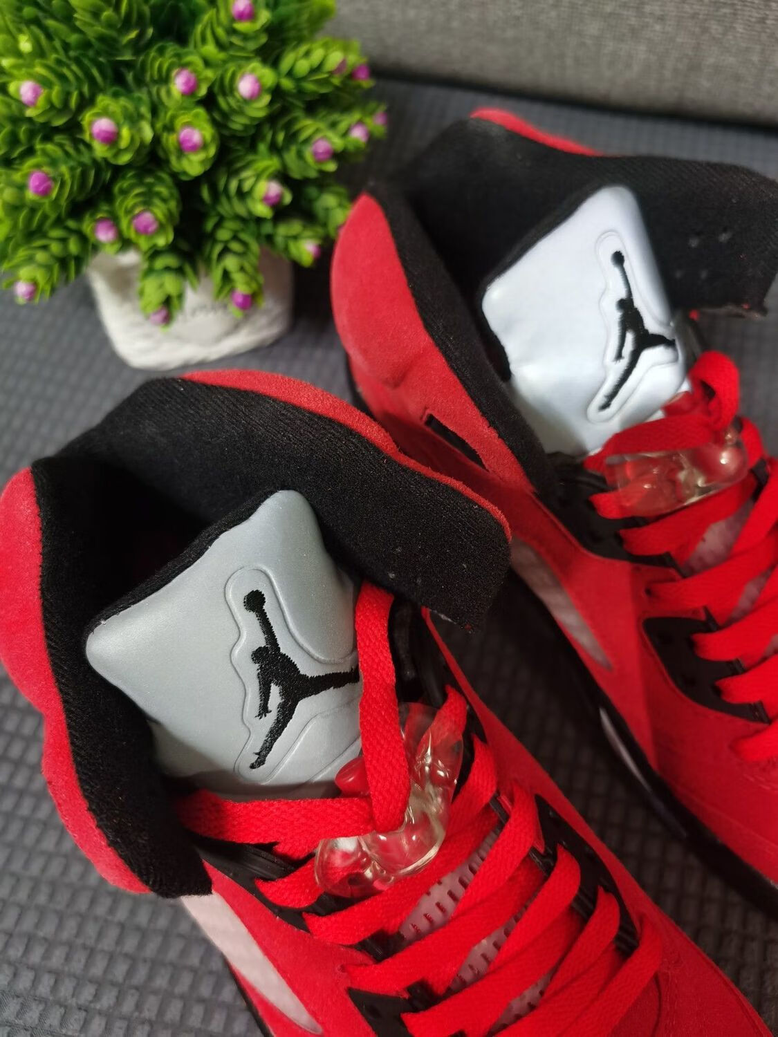 air乔5aj5黑红色公牛大红麂皮男女高帮气垫篮球新疆西藏专链dd