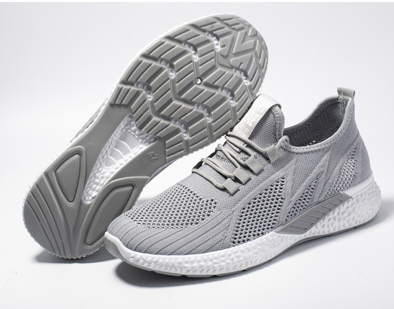 官方旗舰金木鱼男休闲鞋珍源祥夏季透气休闲防滑软底百搭士潮鞋灰色42