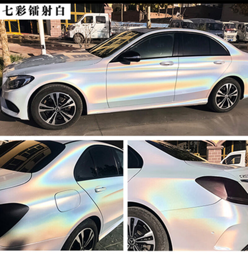 贴膜幻彩亮亚光白变色龙车衣贴纸 镭射白轿车小型suv18米膜料价【图片
