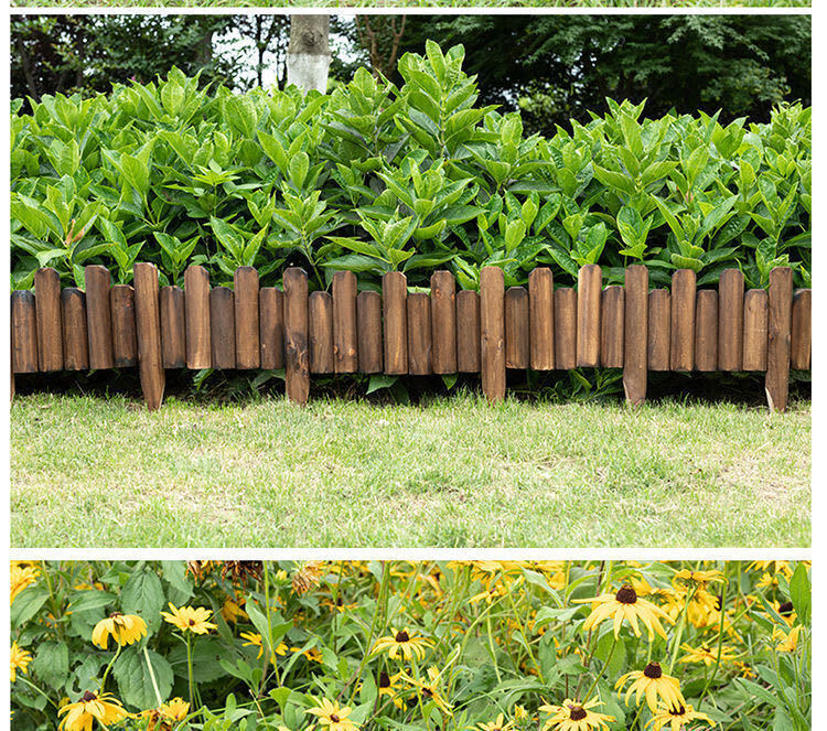 花果山碳化防腐木栅栏花园装饰围栏户外庭院花圃篱笆花坛实木制护栏