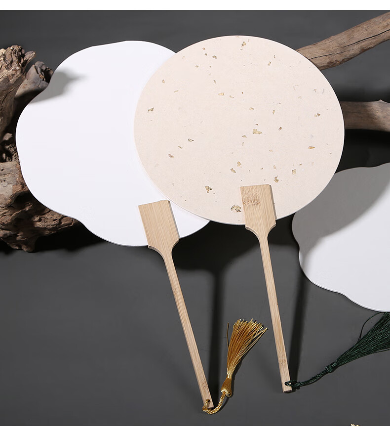 栩傲宏抖音同款创意礼品加厚双面宣纸团扇空白纸扇半生熟白色卡纸扇面