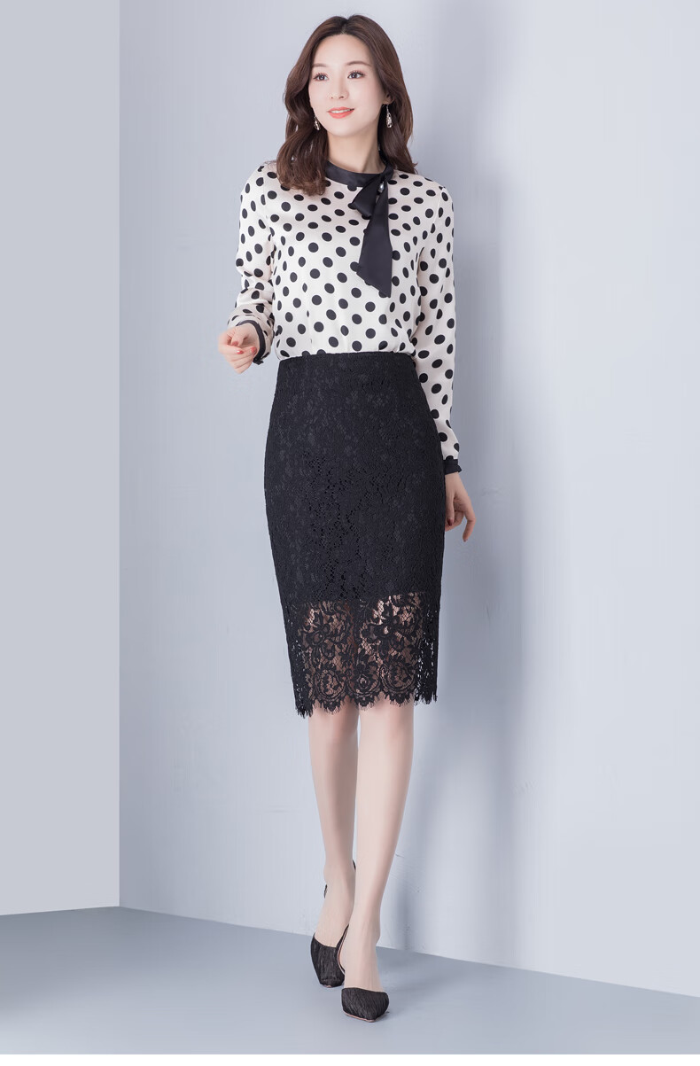 款女蕾丝半身裙包臀2020夏新款雷丝裙中长款高腰职业裙通勤镂空一步裙