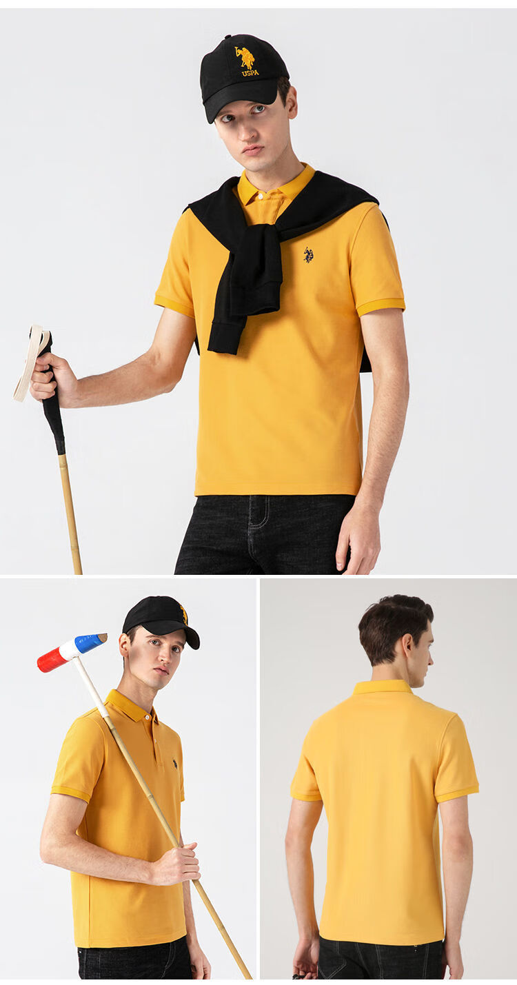 uspoloassn美国马球协会保罗男士刺绣夏季短袖t恤青年休闲翻领宽松