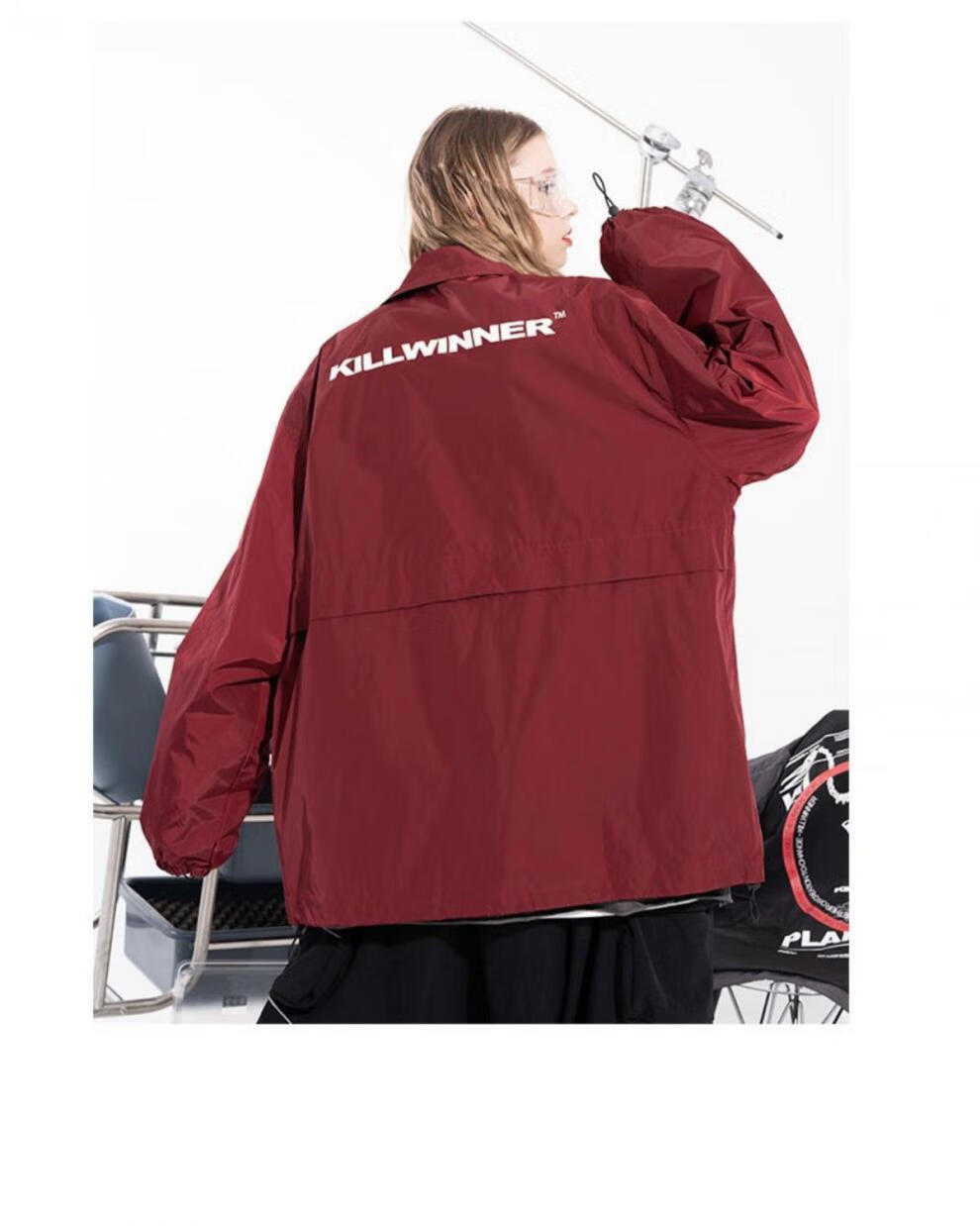 killwinner回到未来骨翼龙双色印花夹克情侣款宽松潮牌