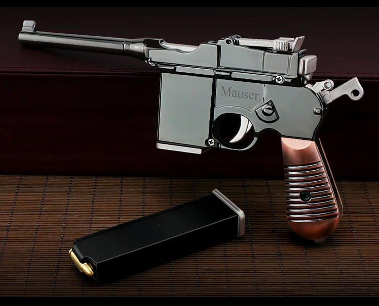 05全金属大号毛瑟驳壳枪玩具仿z真合金抛壳拆卸抢模型不可发射商场