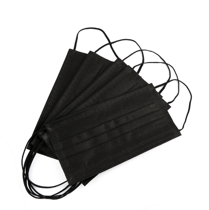 成人一次性口罩黑色口罩夏季防尘全棉水刺无纺布熔喷布挂耳式口罩一次