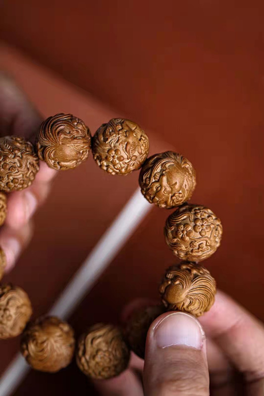老山檀香佛珠冷门文玩盘玩手串男手持手把件檀木手链印度老料念珠