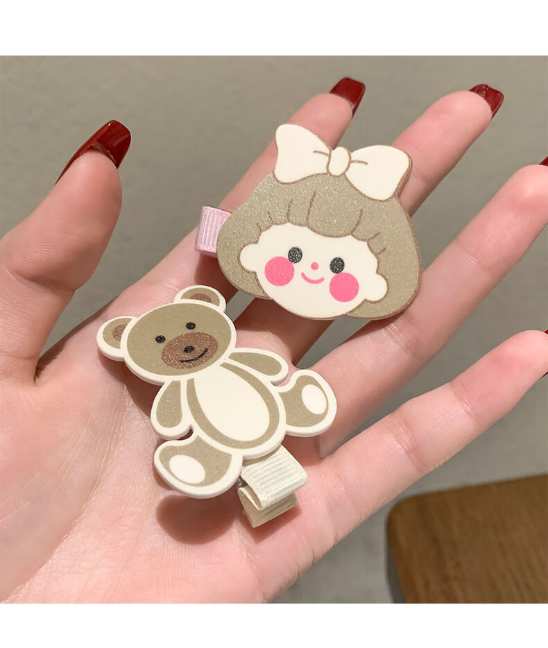 bapolicc卡通日系发夹女可爱小夹子头饰刘海侧边发卡儿童鸭嘴夹卡子