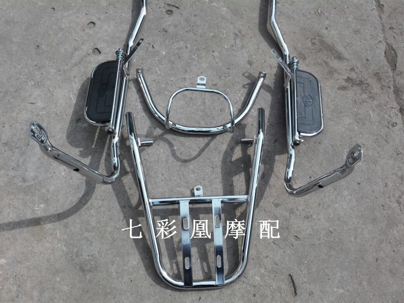 电动车保险杠尚领保险杠护杠带踏板电摩大货架加粗护杠尾架尾护架1