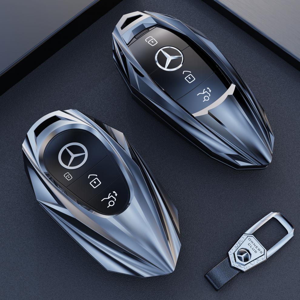 奔驰e级s级钥匙套新e300l男c级c260l壳gle350扣gls450智能a款时空银