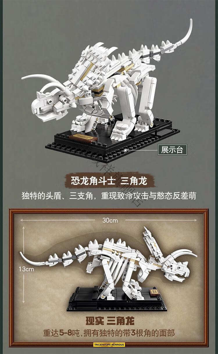 2022新款兼容乐高2020新品创意侏罗纪系列恐龙化石21320拼装积木玩具