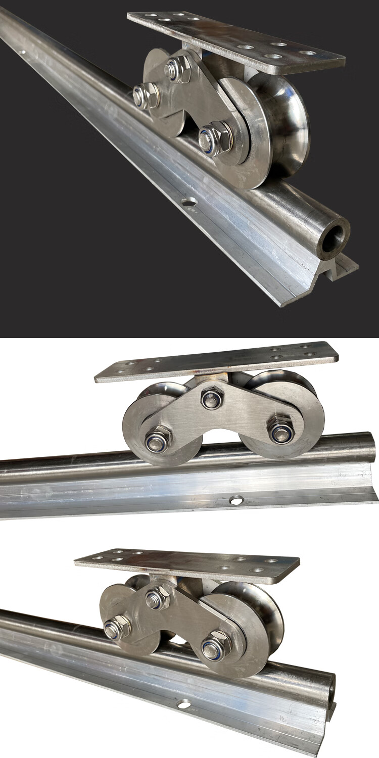 新款201不锈钢实心地轨电动平移门路轨重型圆管滑轨道推拉2米25实心路