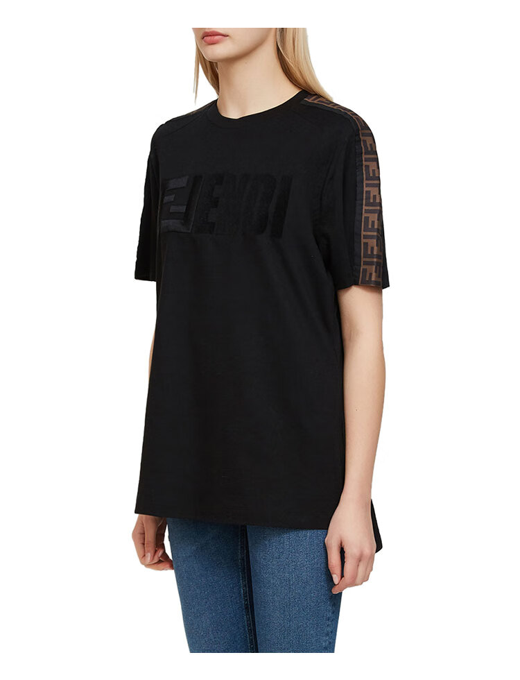 2020新品fendi芬迪女士logo印花短袖t恤代购 白色 fs7088 a5hq f0znm