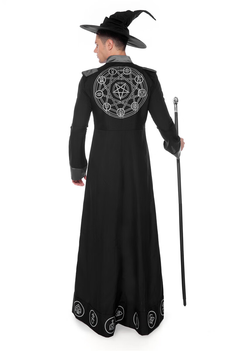 万圣节cos巫师服恶魔长袍魔法师服装男女女化妆舞会表演服装扮 xy新