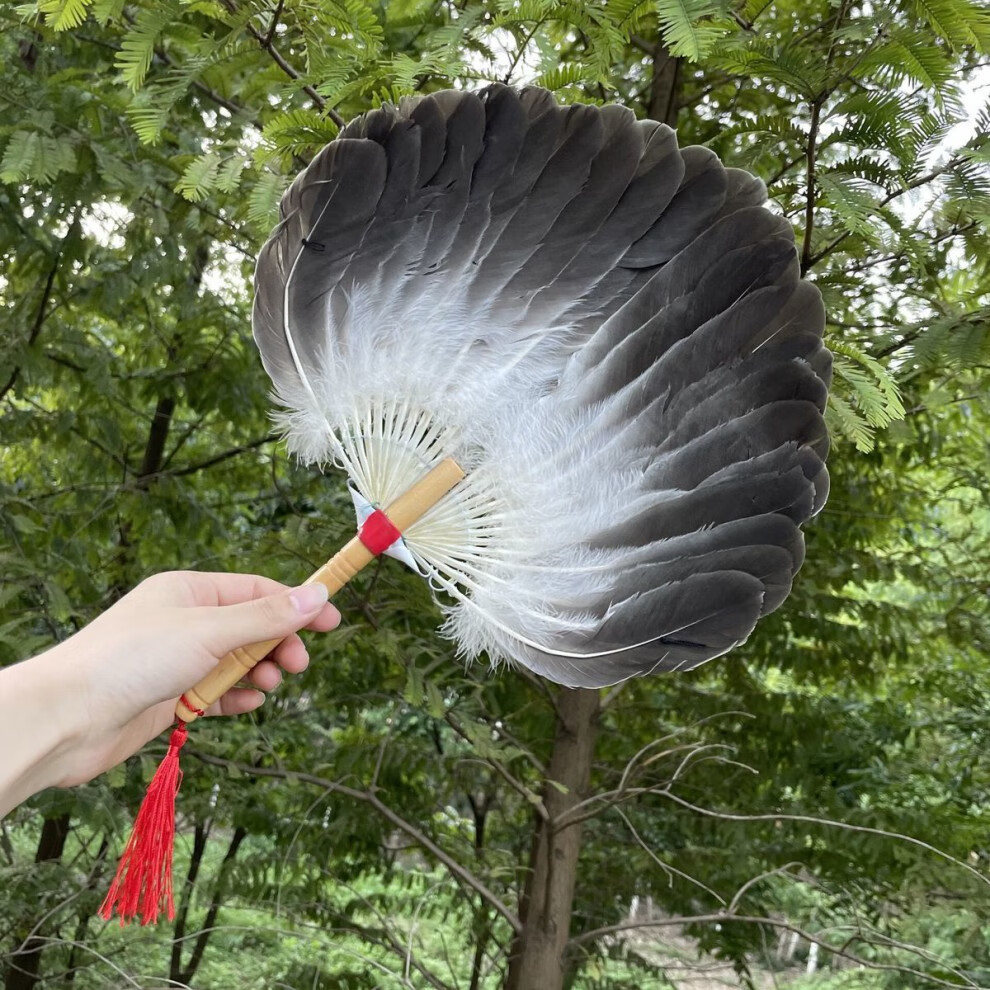 羽毛扇诸葛亮孔明扇 三层鹅毛扇子 适合老人的礼物夏天实用送爷爷