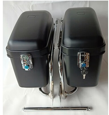 摩托车边箱太子车骑士车两边挂箱加厚宽地平线侧箱电动踏板车改装蓝黄