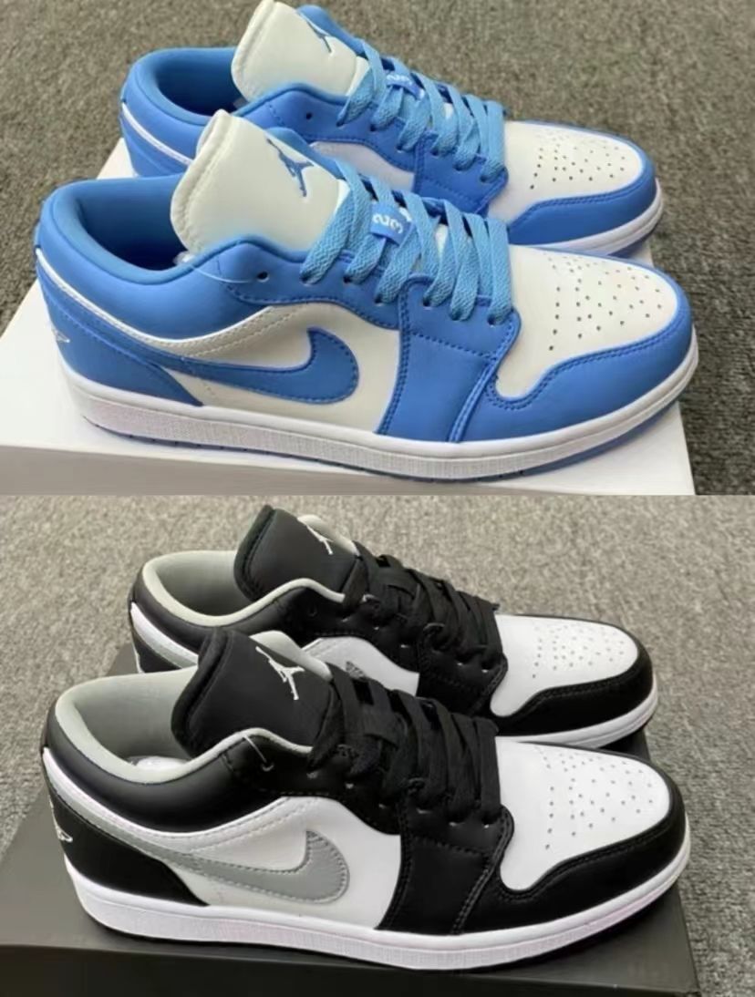 男鞋低帮男女鞋aj1板鞋休闲运动鞋学生潮流鞋情侣鞋跑步鞋 湖人蓝黄 