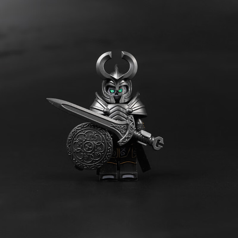 骑士第三方积木小人偶古代士兵男孩拼装玩具儿童生日新年礼物暗夜守卫