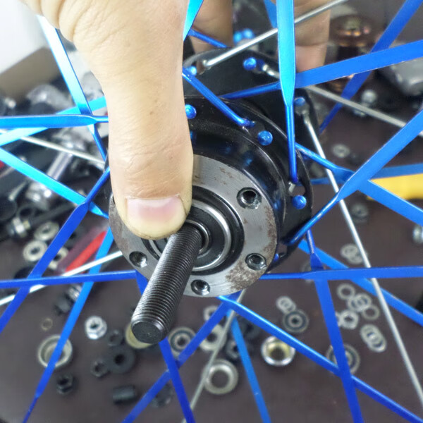 山地车改装轴后轮轴承轴滚珠花鼓改培林实芯轴升级散珠花鼓带 两个