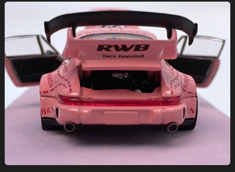 164合金全开保时捷保时捷964车模pgm964粉猪汽车模型豪华包装23粉猪