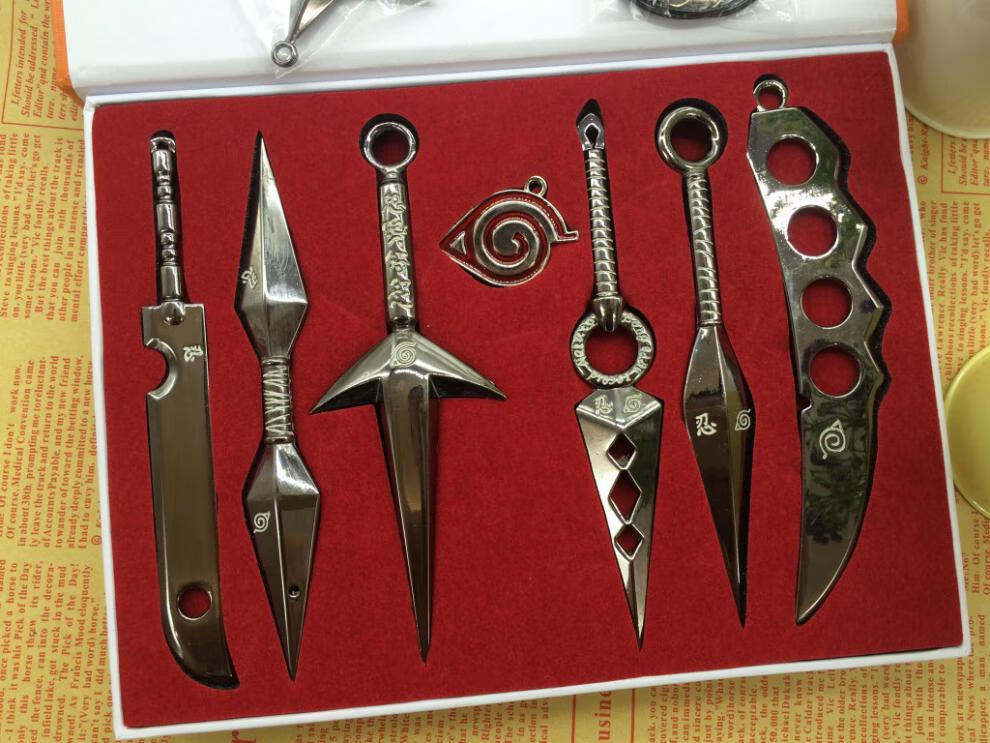 猿飞双把黑手查克拉之刃动漫木叶丸武1器查克拉刀 大苦无-白柄【图片