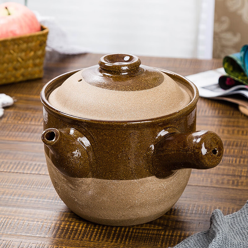 中药壶药锅陶土熬药罐中药锅草药煎药壶带把明火养生壶加厚老式土紫
