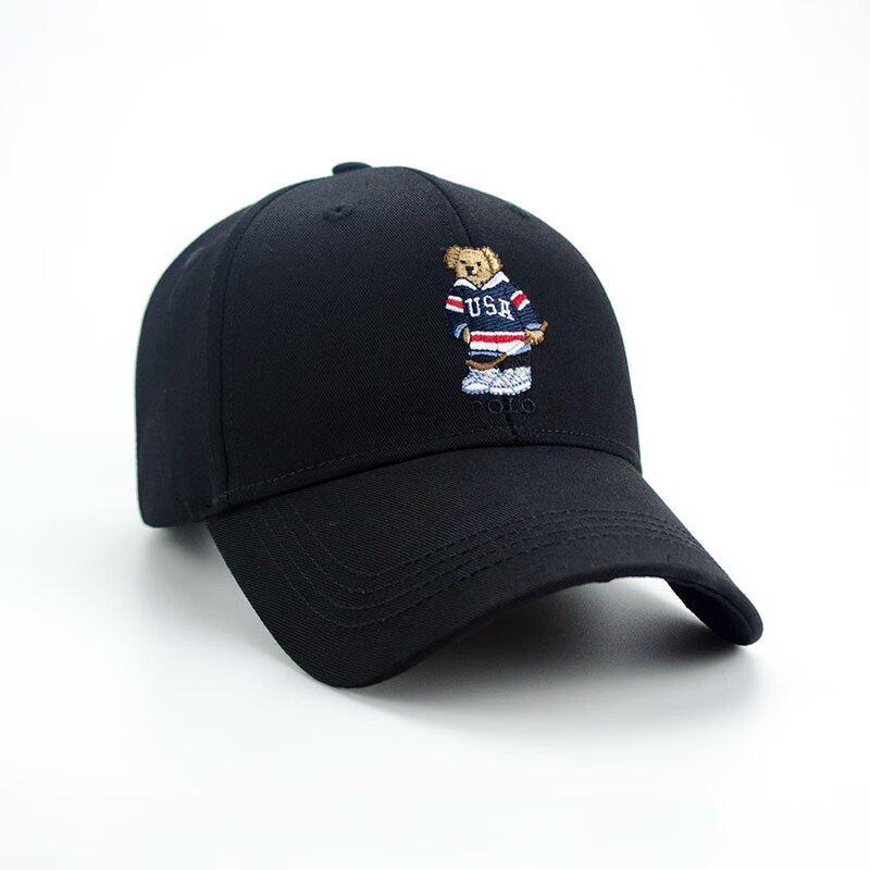 美国国际品牌保罗春季polo小熊刺绣男女通用户外运动遮阳棒球帽情侣