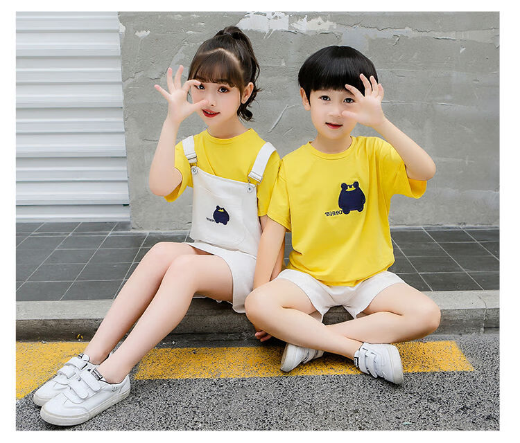 示牧姐弟装 套装短袖t恤龙凤胎童装儿童双胞胎男女童夏装8-12岁兄妹装