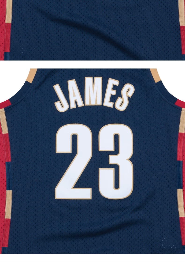 nbamn复古球衣swingman克利夫兰骑士队詹姆斯蓝色客场蓝色xl