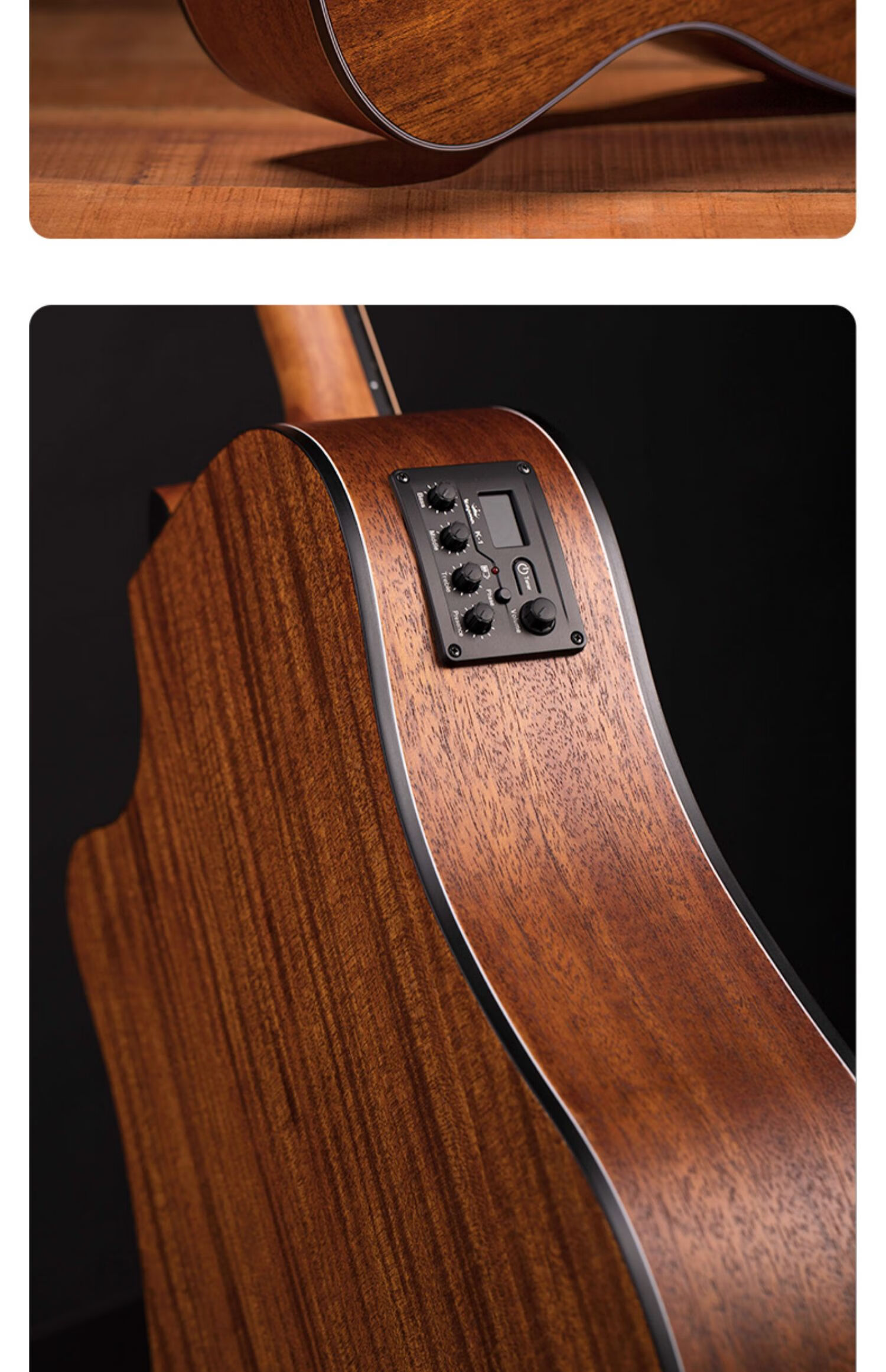 卡马吉他e/ec卡玛吉d1c民谣1c初学者女生男生专用 40忖 eac 日落哑光