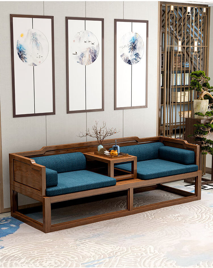 新中式罗汉床实木客厅沙发组合简约贵妃床现代仿古小户型禅意床榻 1.