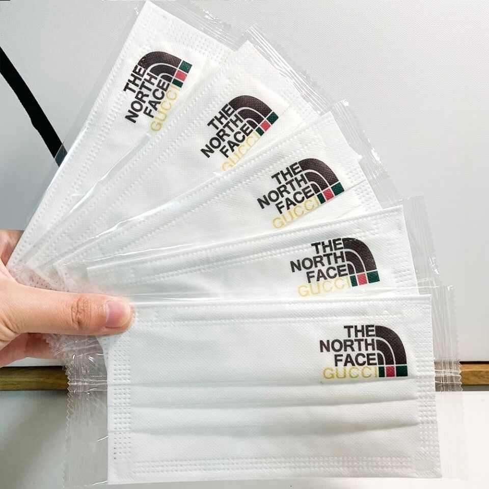 女轻薄透气nba北脸bm联名时尚中国风潮流网红nk蓝色火焰字母印花口罩