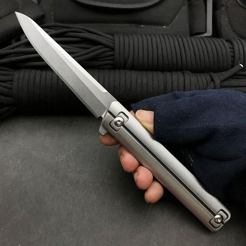 冠蔻 云舵 叠刀折全钢指挥官d2钢刀折高硬度户刀外防身锋利随身轴承快
