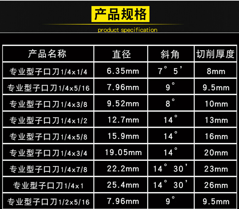 常用锣刀规格图片